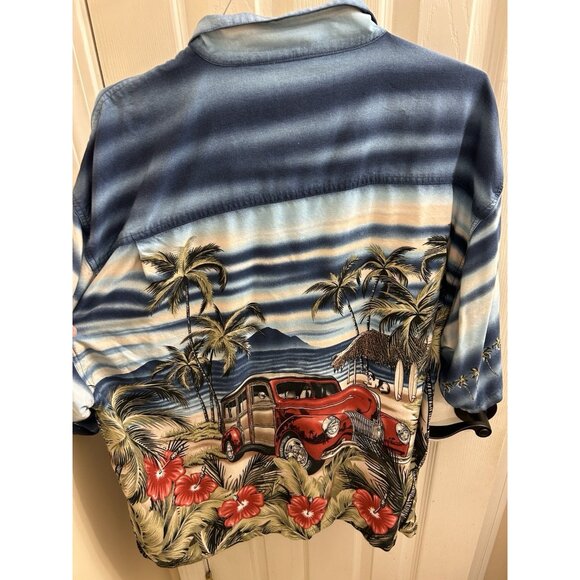 Authentic Big Dogs Hawaiian Aloha Classic Woodie Car Beach Camp Shirt Mens Sz 3x - Picture 8 of 9